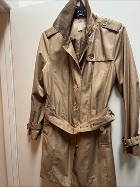 MICHAEL Michael Kors Tan Trench Coat with Belt